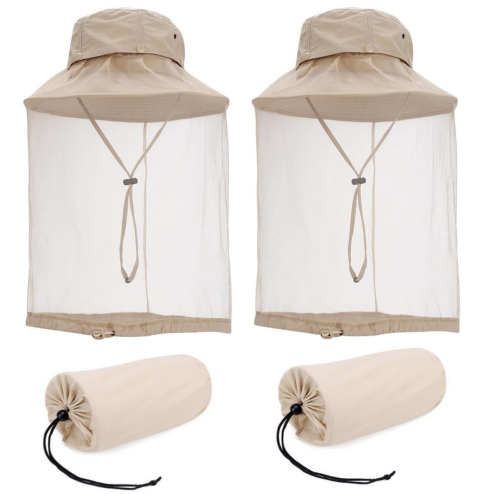 Lpraer mosquito net hat khaki front view