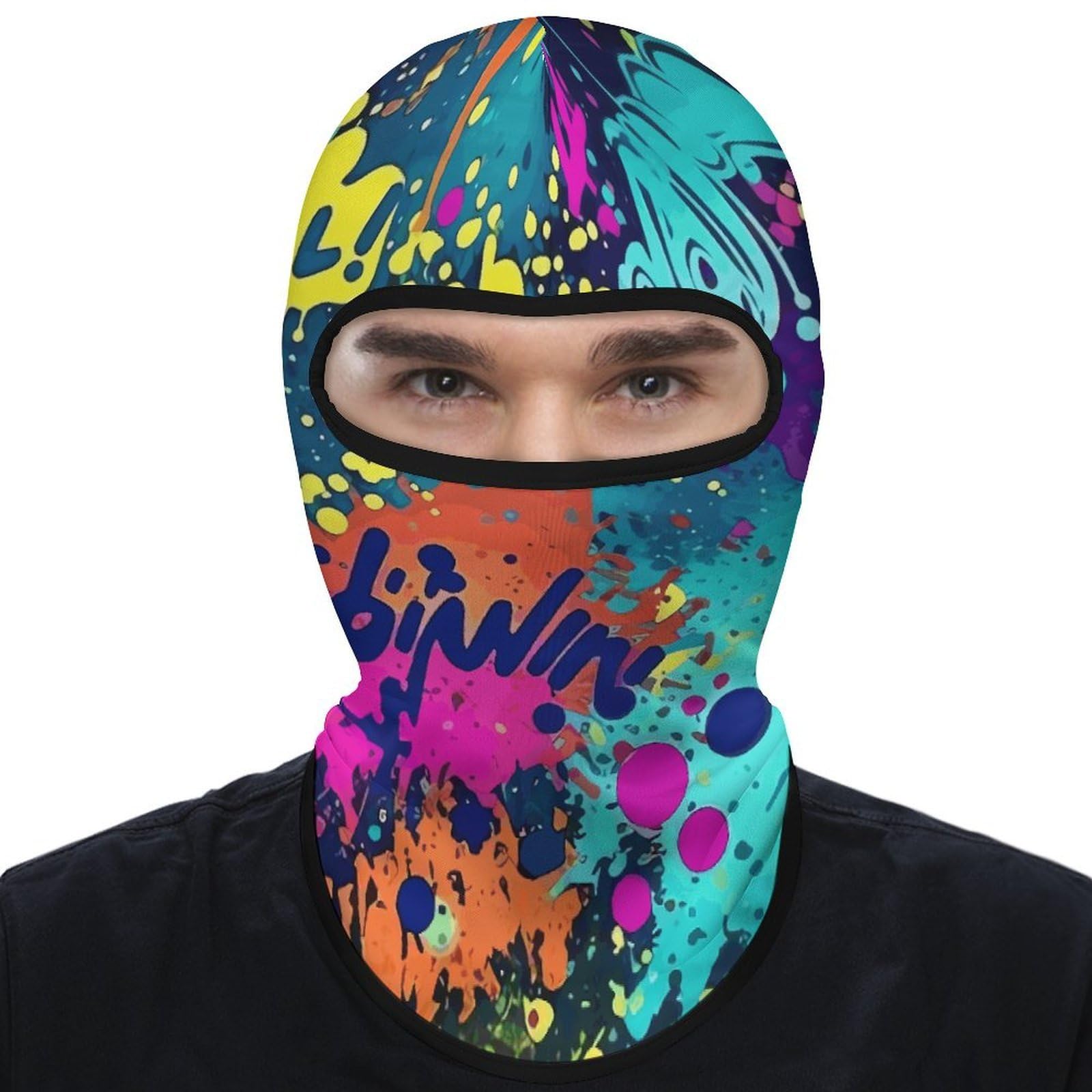 LPSADGF color spray pattern neck gaiter for outdoor warmth and style during winter activities.