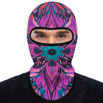LPSADGF Mandala neck gaiter front view for all day outdoor warmth