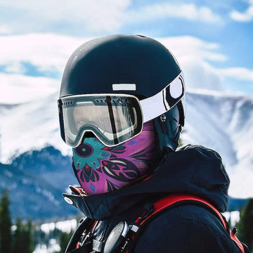LPSADGF Mandala neck gaiter under helmet compatibility for skiing or cycling