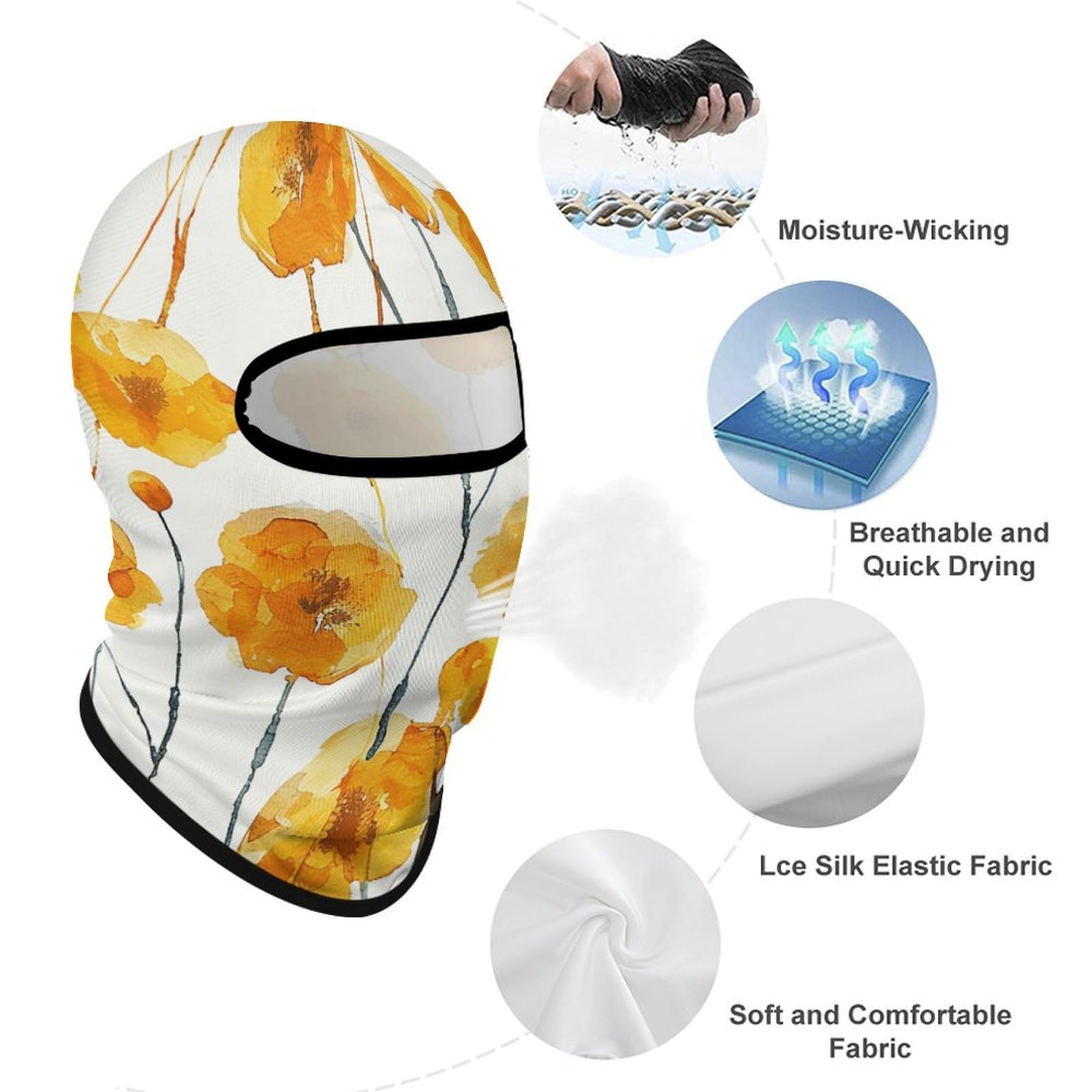 LPSADGF yellow neck warmer gaiter for chilly morning runs.