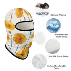 LPSADGF yellow neck warmer gaiter for chilly morning runs.