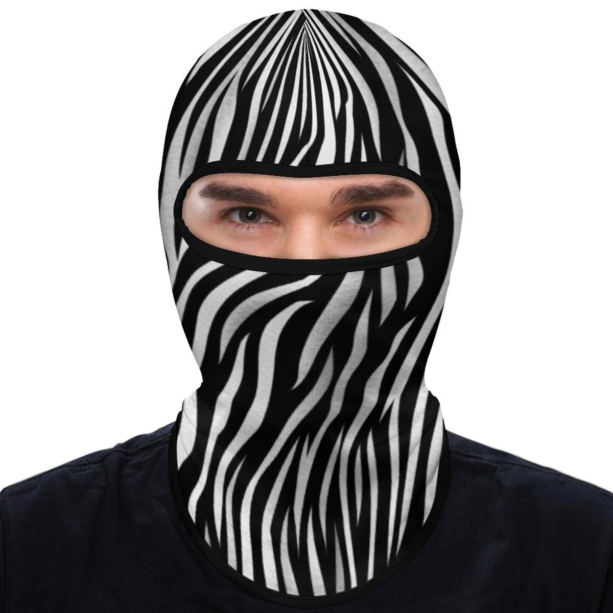 LPSADGF Zebra Print neck gaiter blocks wind and keeps you warm for outdoor adventures.