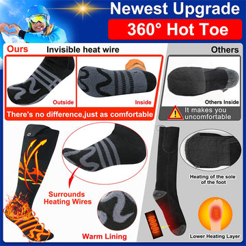 LQTTEK heated socks in use during a cold-weather outdoor activity