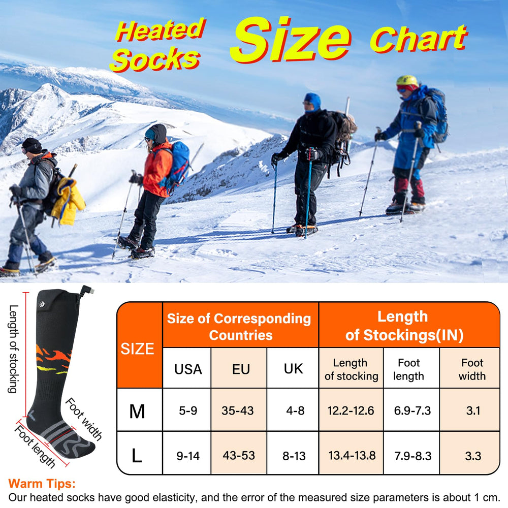 LQTTEK heated socks featuring dual 10000mAh batteries for long-lasting warmth