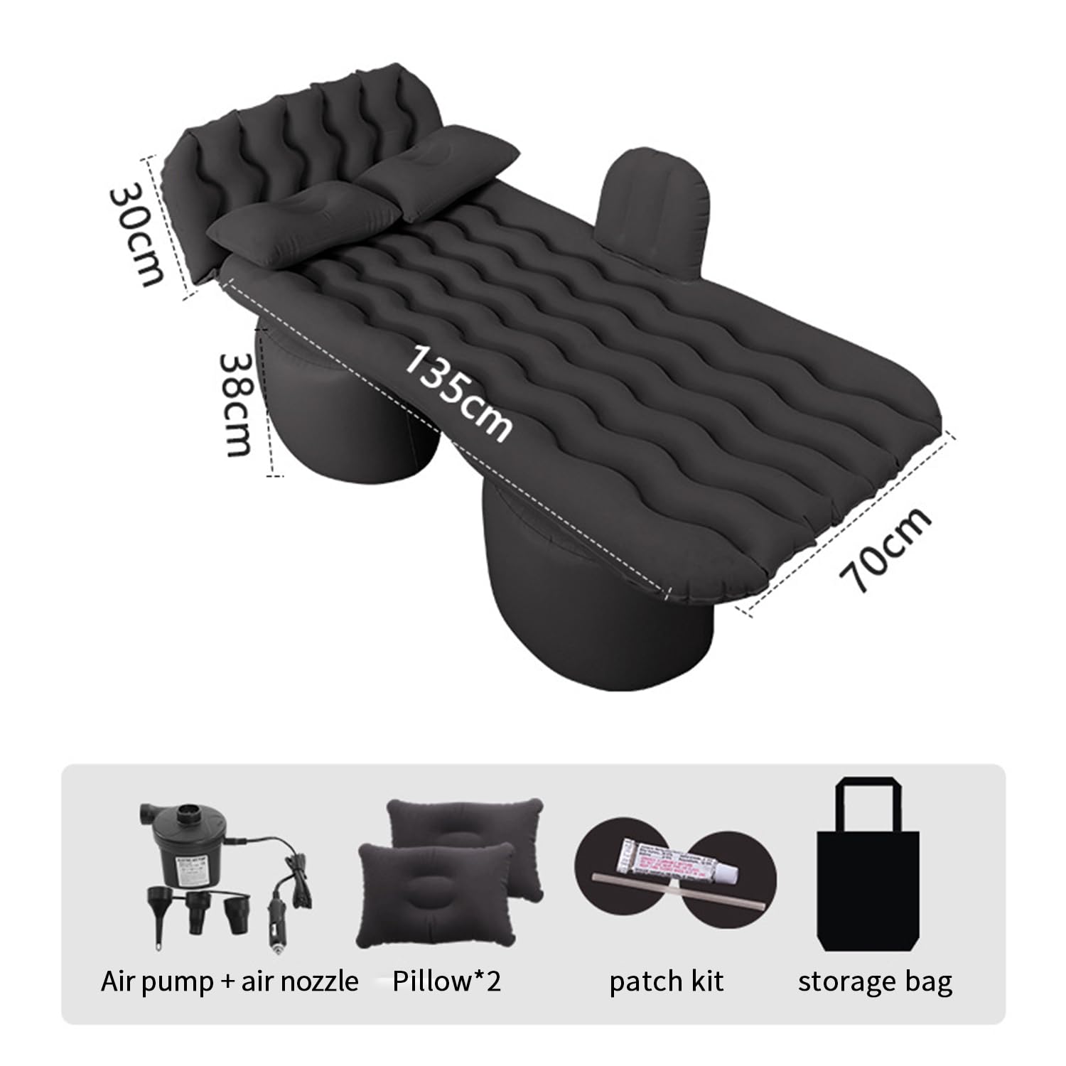LRKKJQ air pump for quick setup of the back seat mattress.