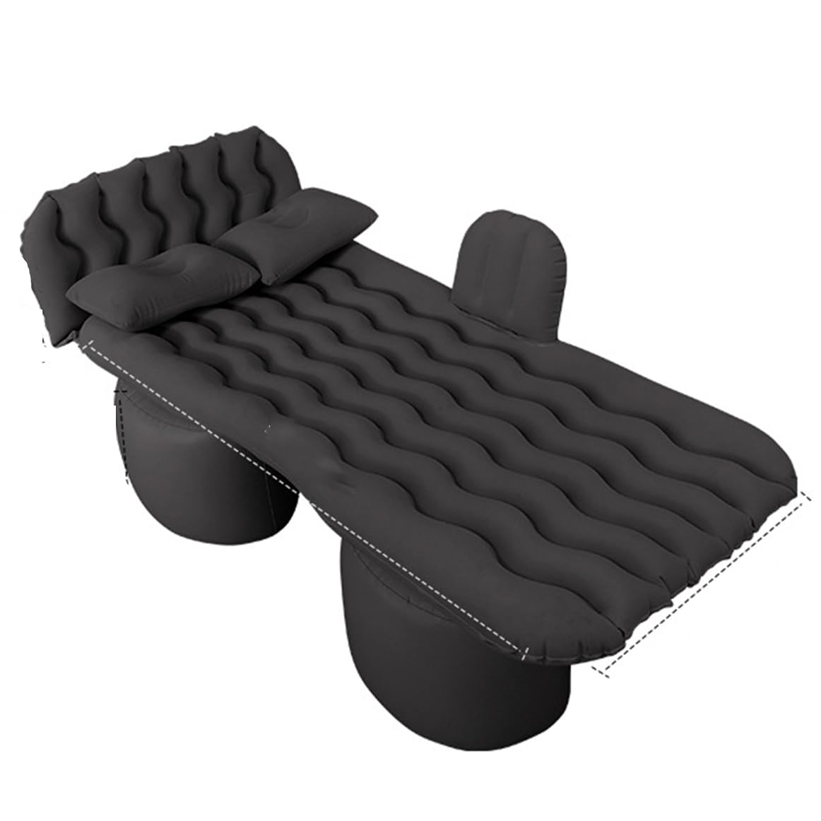 LRKKJQ car air mattress installed in Silverado back seat for comfortable road naps.