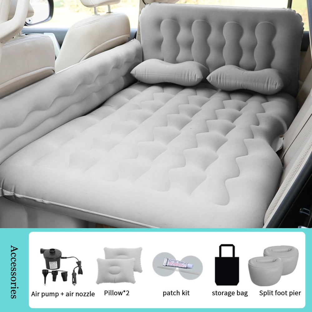 LRKKJQ inflatable car bed back seat setup for comfortable back-seat sleep.