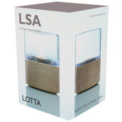 LSA International Lotta ash base close-up shows undulating grain for modern interior display.