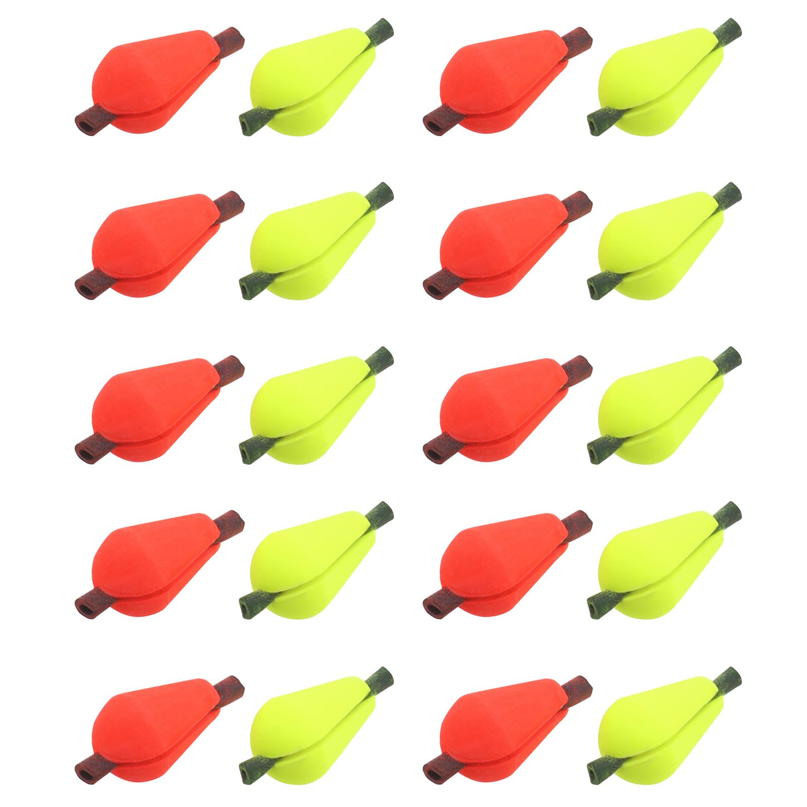LT Easiyl 20pcs float foam bobbers set with Fluorescent Yellow and Red