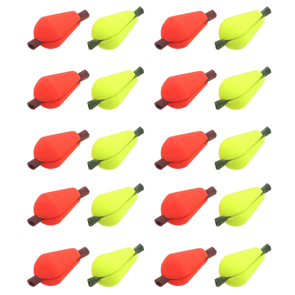 LT Easiyl 20pcs float foam bobbers set with Fluorescent Yellow and Red