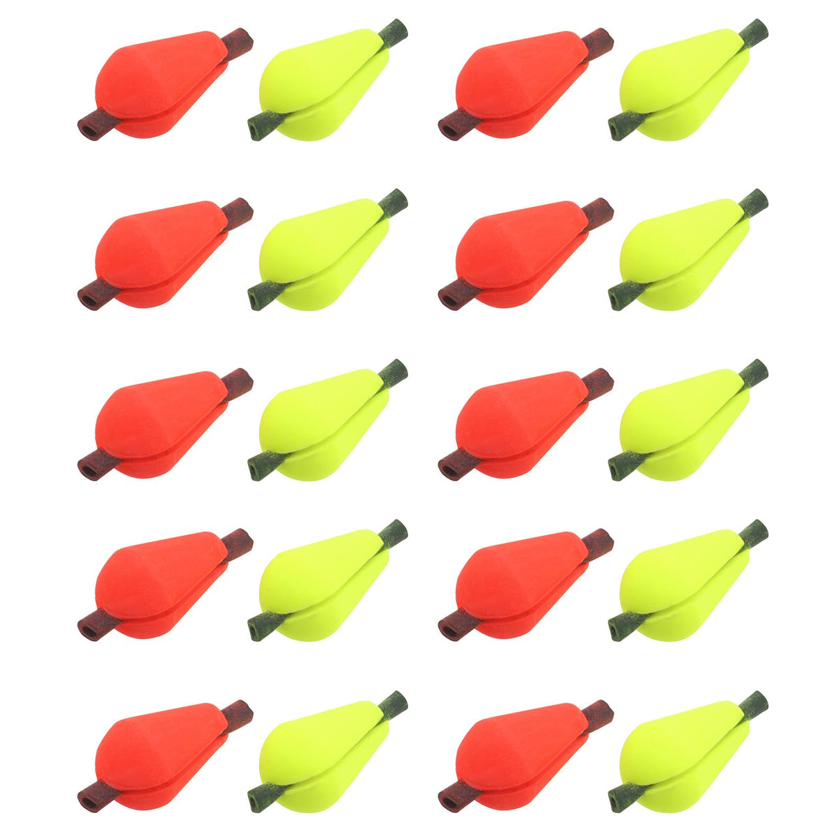 LT Easiyl 20pcs float foam bobbers set with Fluorescent Yellow and Red