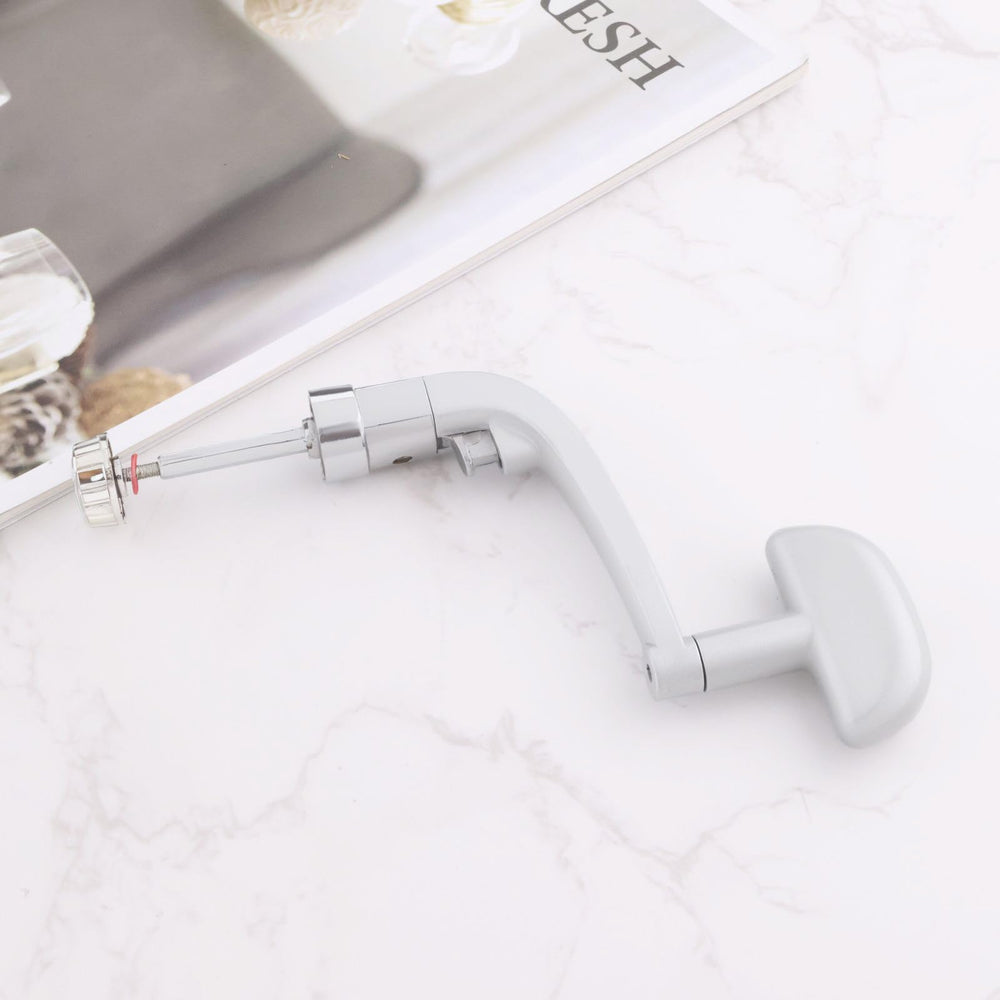 Folding reel handle to 90 degrees