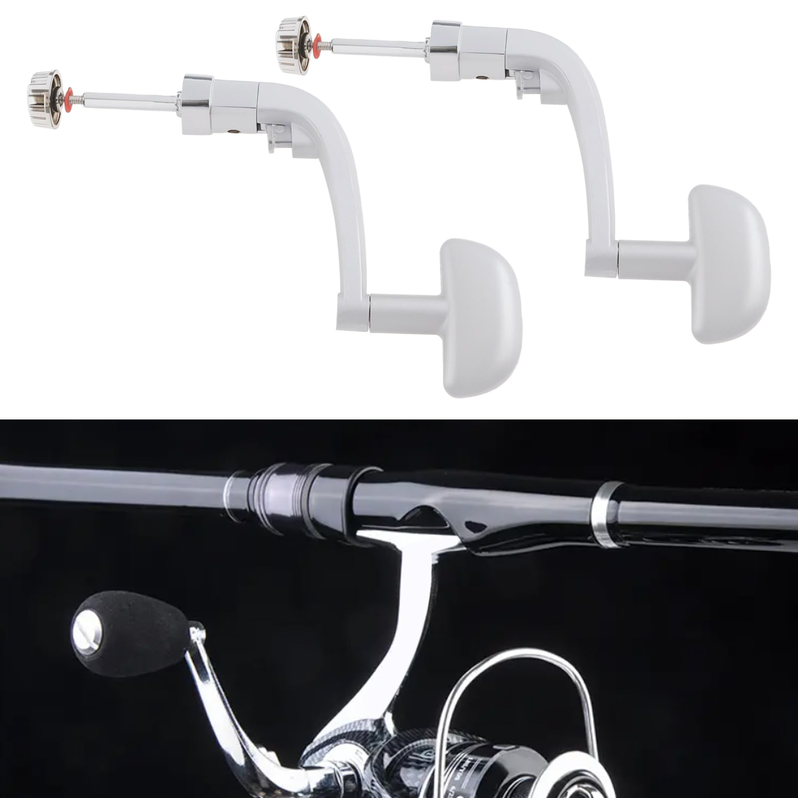 Rocker arm replacement for fishing reel handle