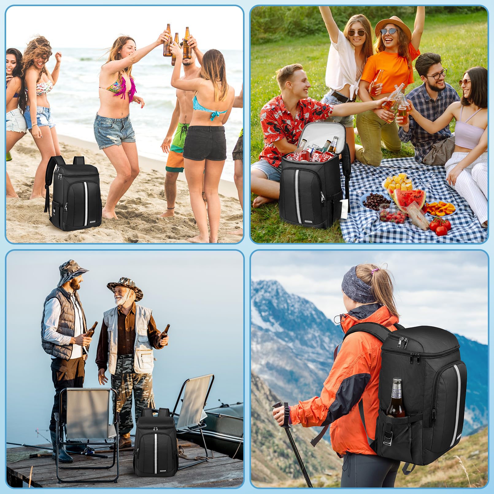 LTINVECK backpack cooler 30L holds up to 35 cans for trips