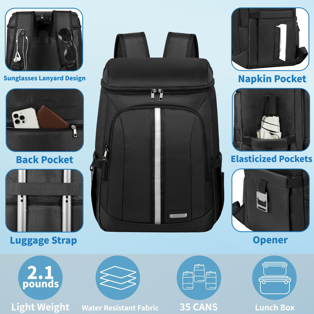 LTINVECK backpack cooler front pocket keeps utensils organized
