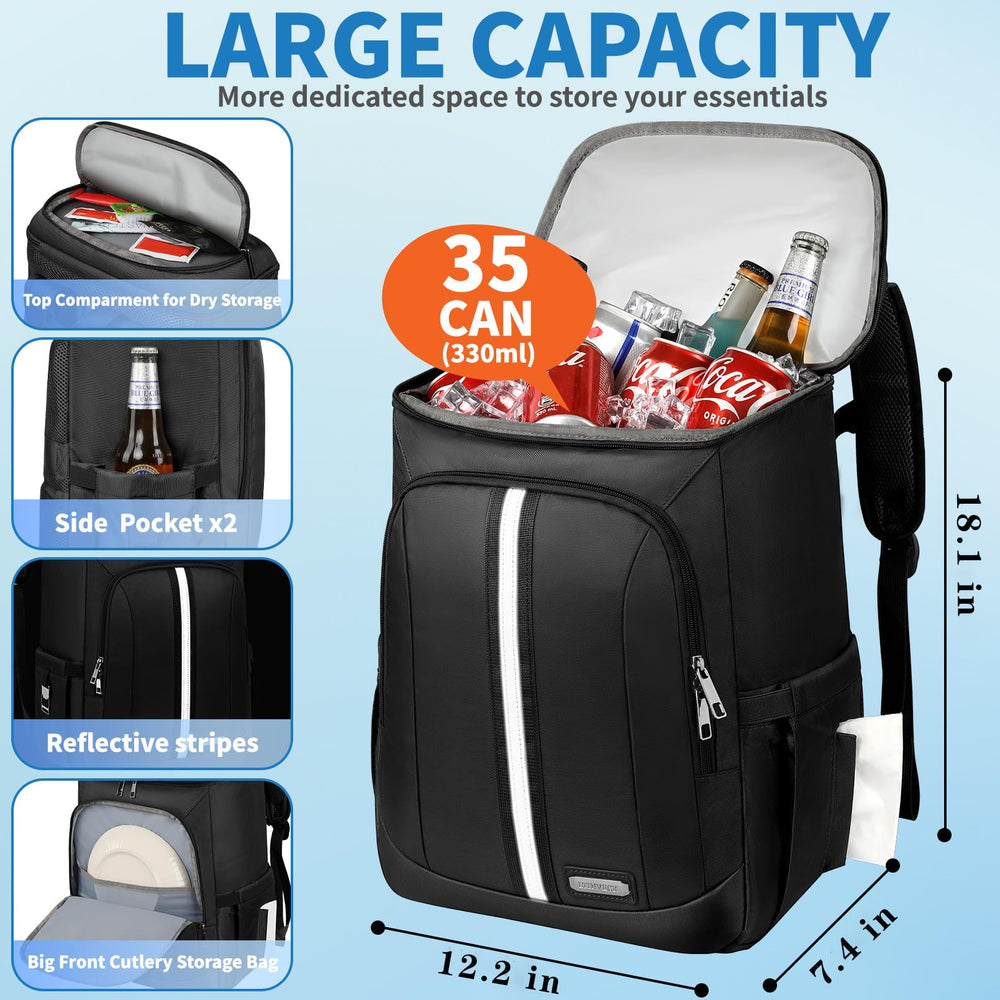 LTINVECK backpack cooler interior with dual compartments preserves temperature