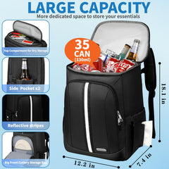LTINVECK backpack cooler interior with dual compartments preserves temperature