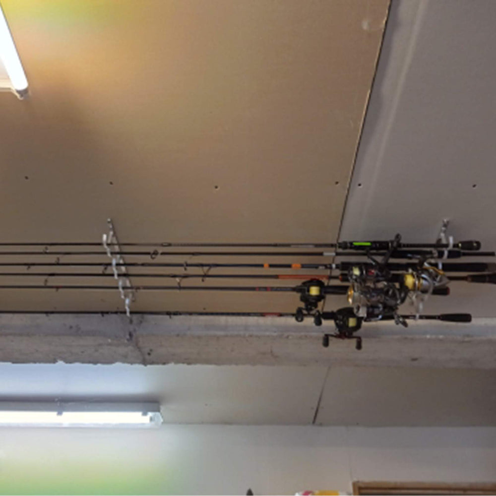 Indoor/outdoor aluminum alloy fishing rod rack for storage