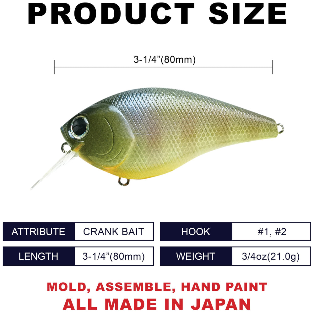 LC 4.5 Silent Squarebill crankbait - side angle in 269 BE Gill color