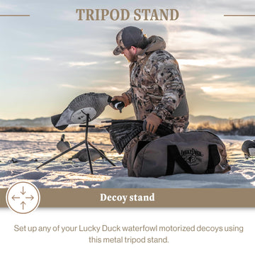 Lucky Duck tripod elevates decoys 19.5 inches for better visibility