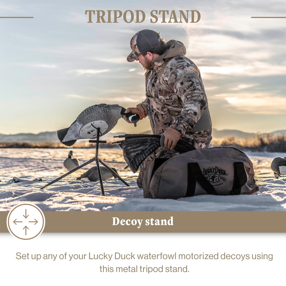 Lucky Duck tripod elevates decoys 19.5 inches for better visibility