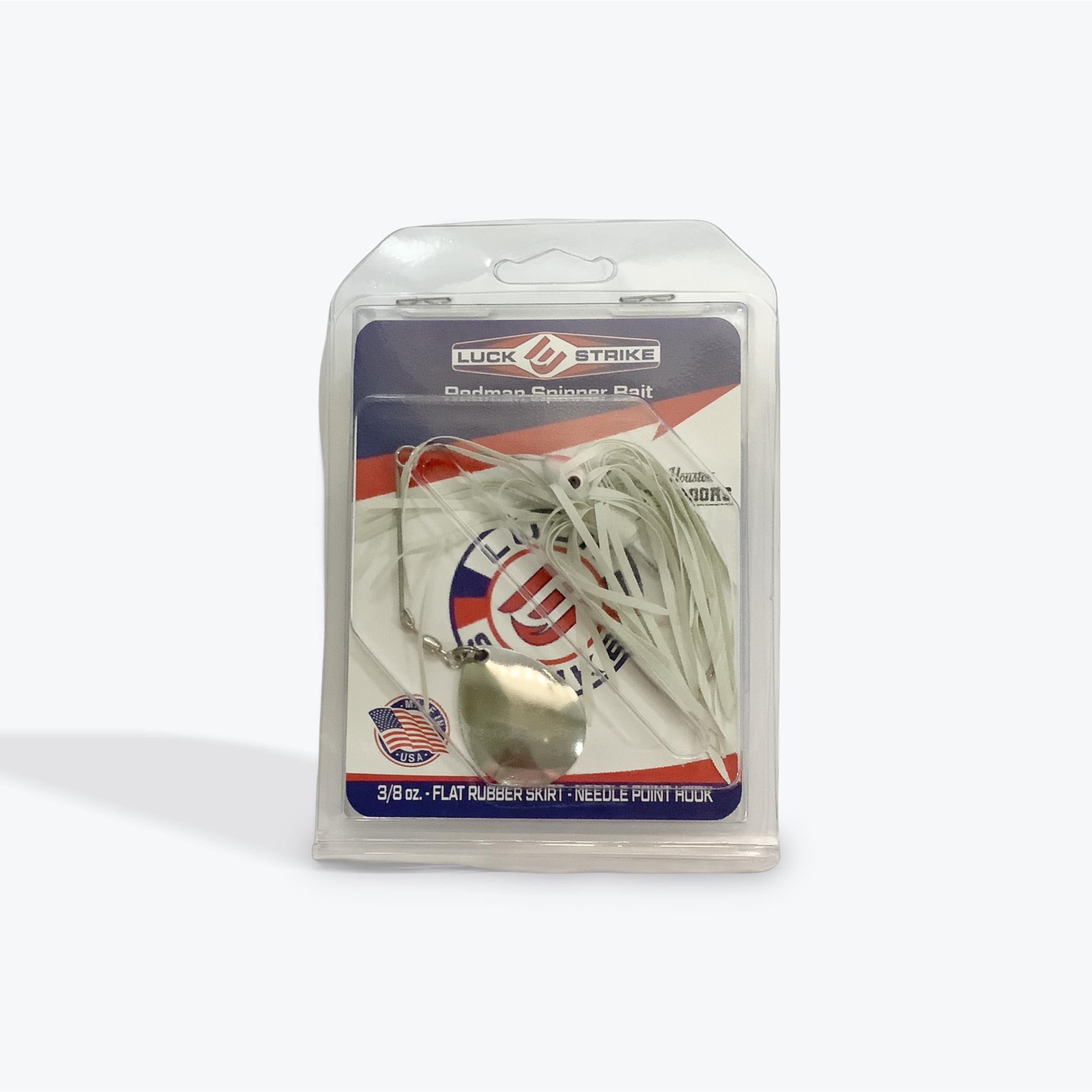 Luck-E-Strike Redman spinnerbait Colorado blade action highlights vibration for deeper water feel.