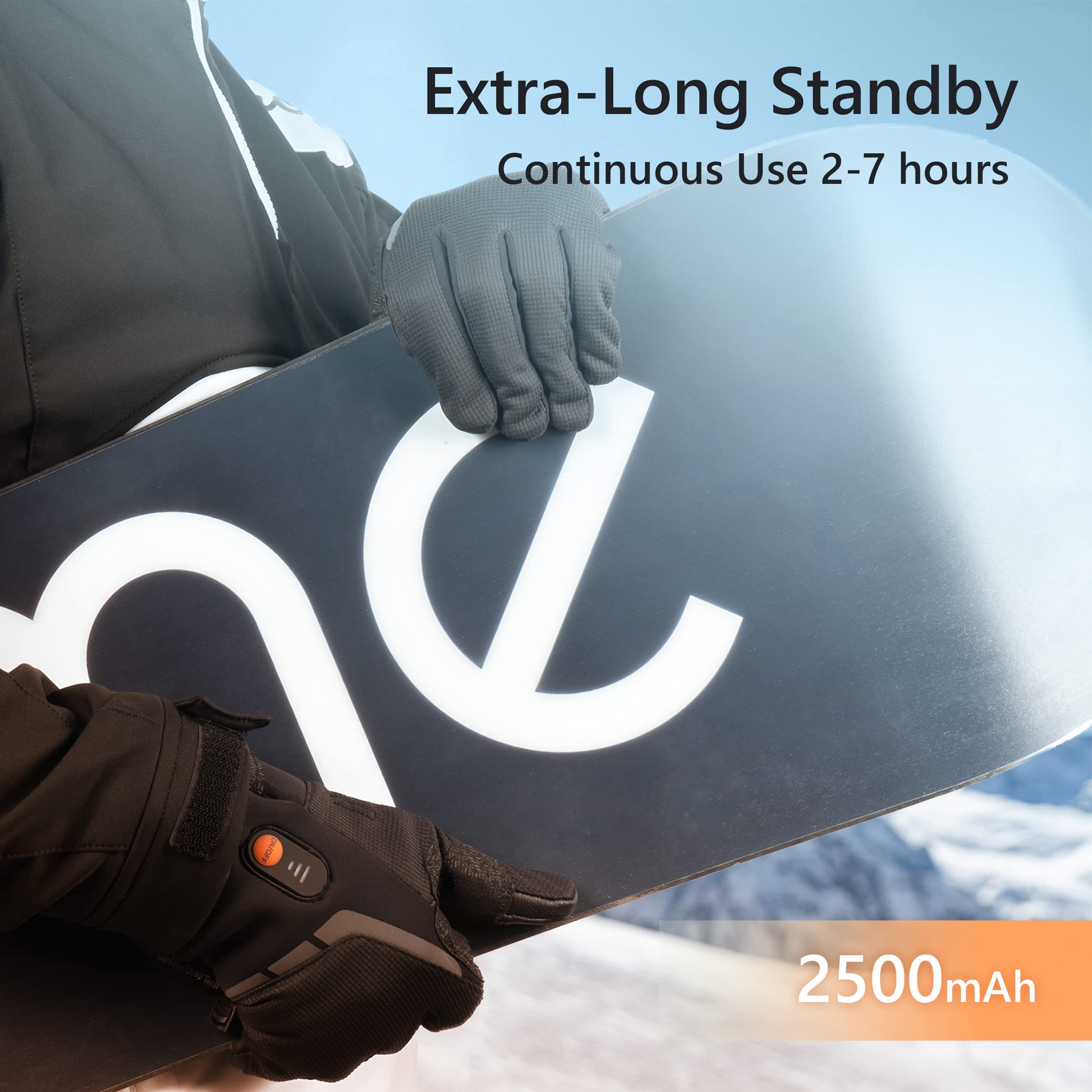 Luckcolor heated gloves palm area shows abrasion-resistant grip for secure handling