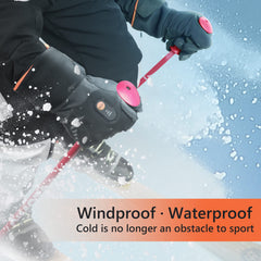 Luckcolor heated gloves battery compartment close-up showing 2500mAh power