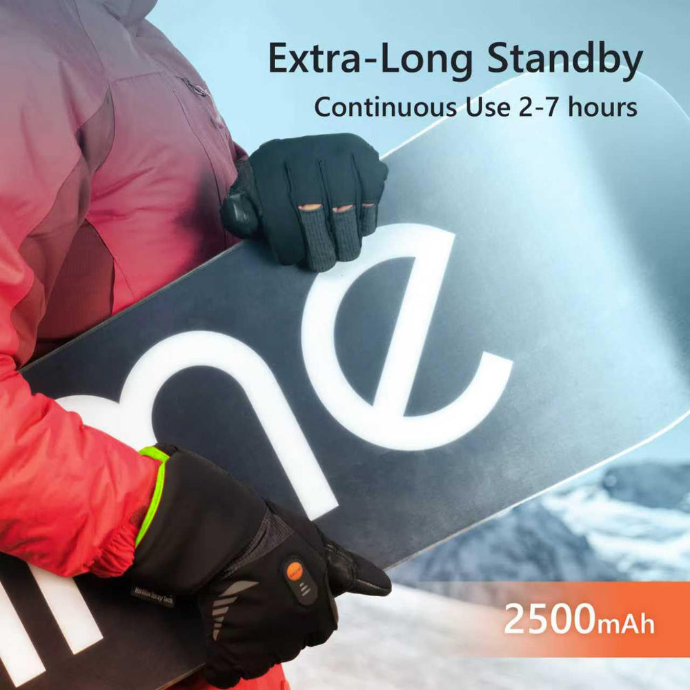 Luckcolor heated gloves long standby battery allows extended warmth on slopes
