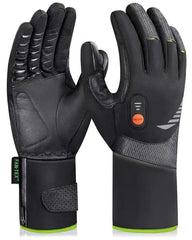 Luckcolor heated gloves front view showing full-hand warmth for outdoor activities.