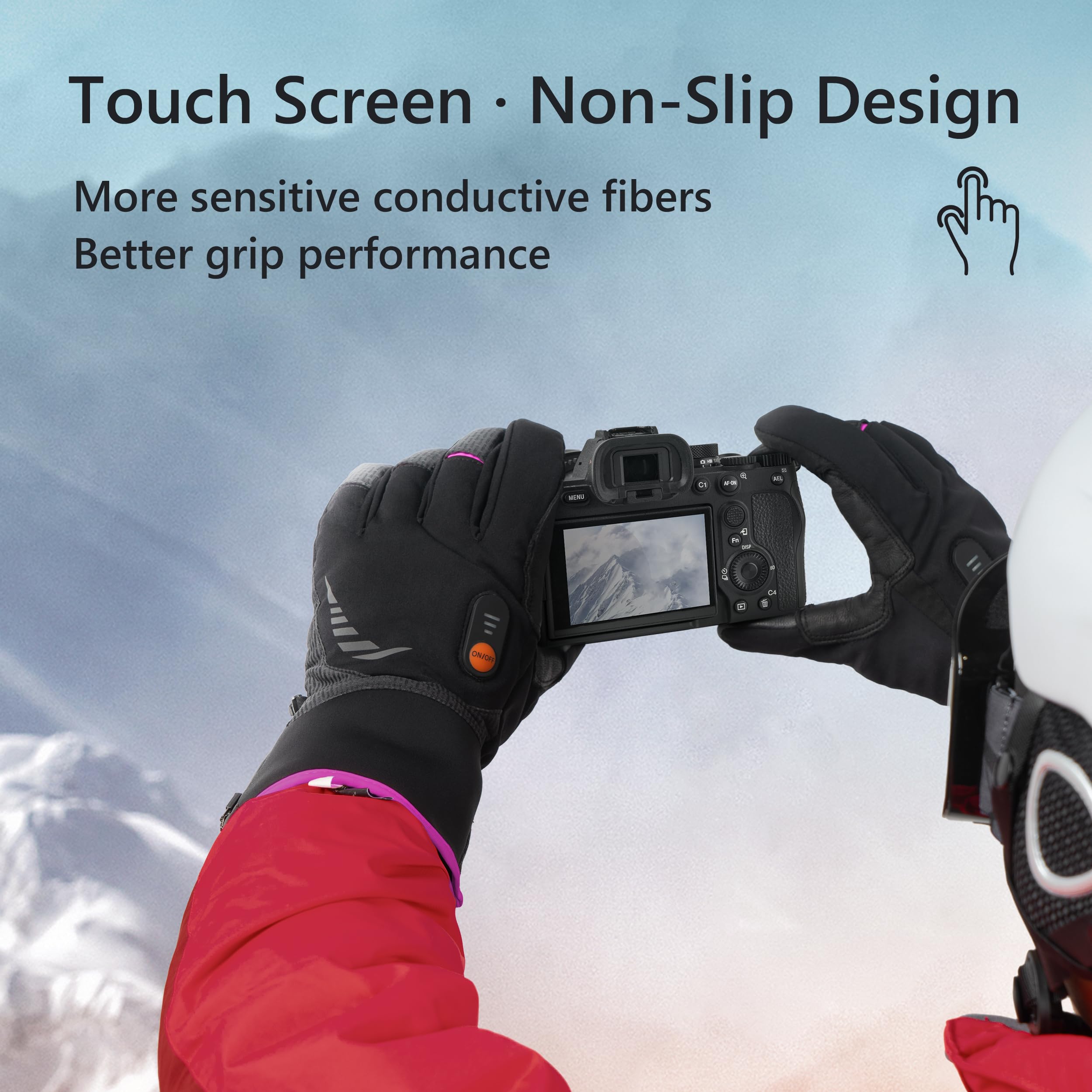 Luckcolor leather-palm design enhances grip and control during skiing, driving, or hiking.