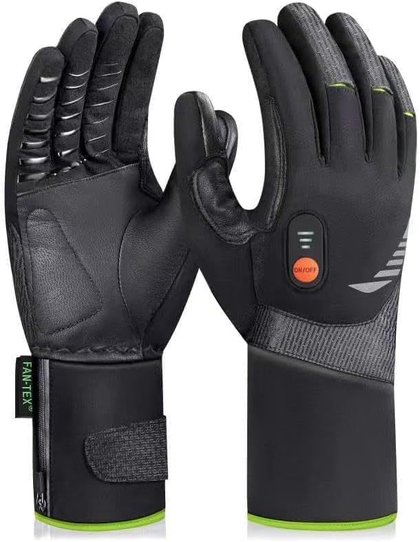 Luckcolor heated gloves shown outdoors in a winter scene, highlighting warmth.