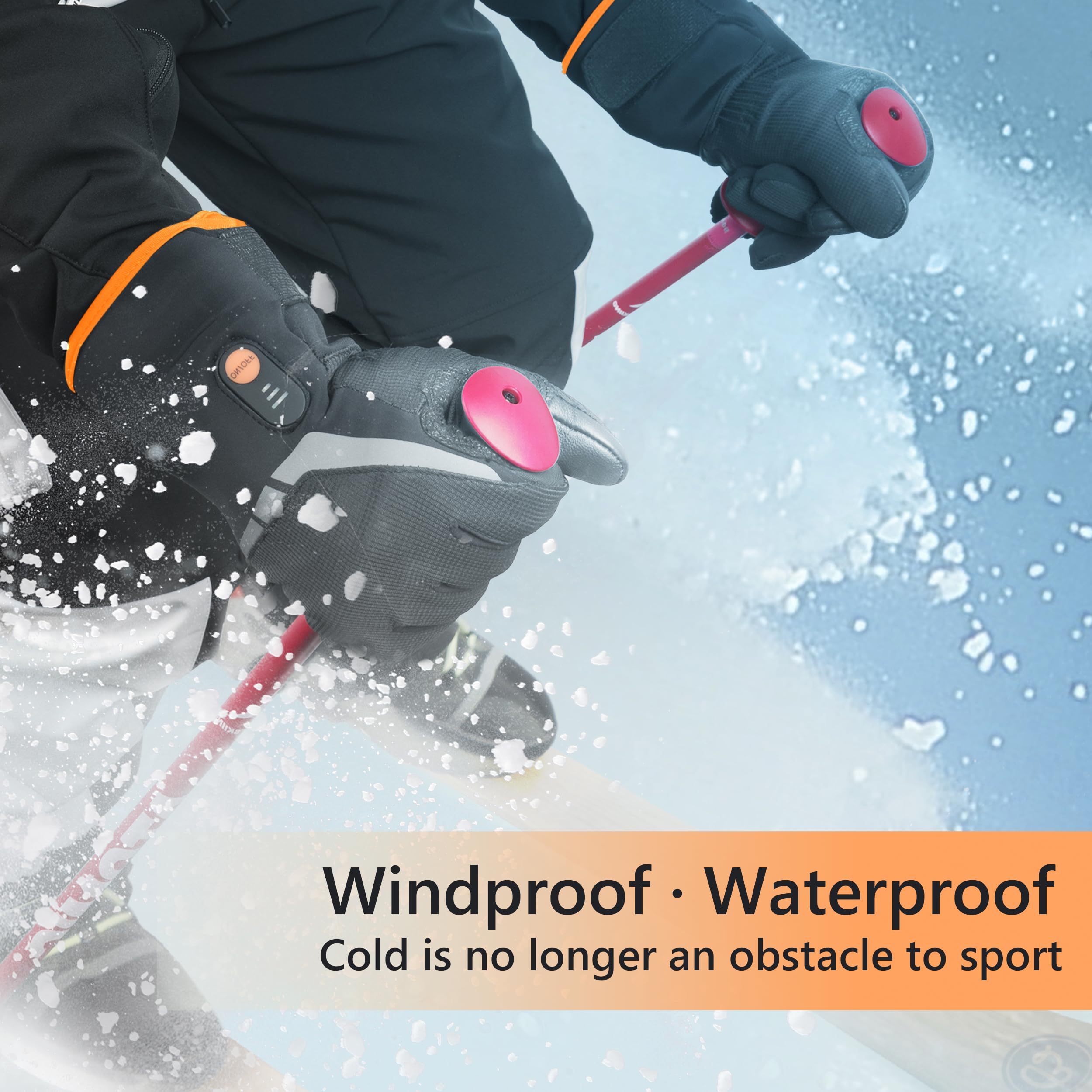 Luckcolor heated gloves with windproof, waterproof FAN-TEX for harsh conditions