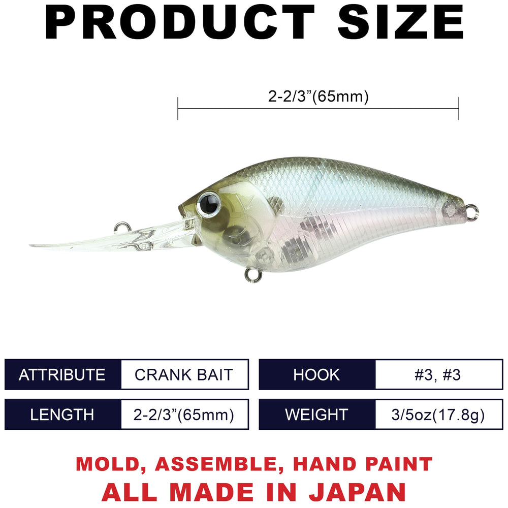 Lucky Craft LC 2.0XD top view, buoyant profile for deep-water cover.
