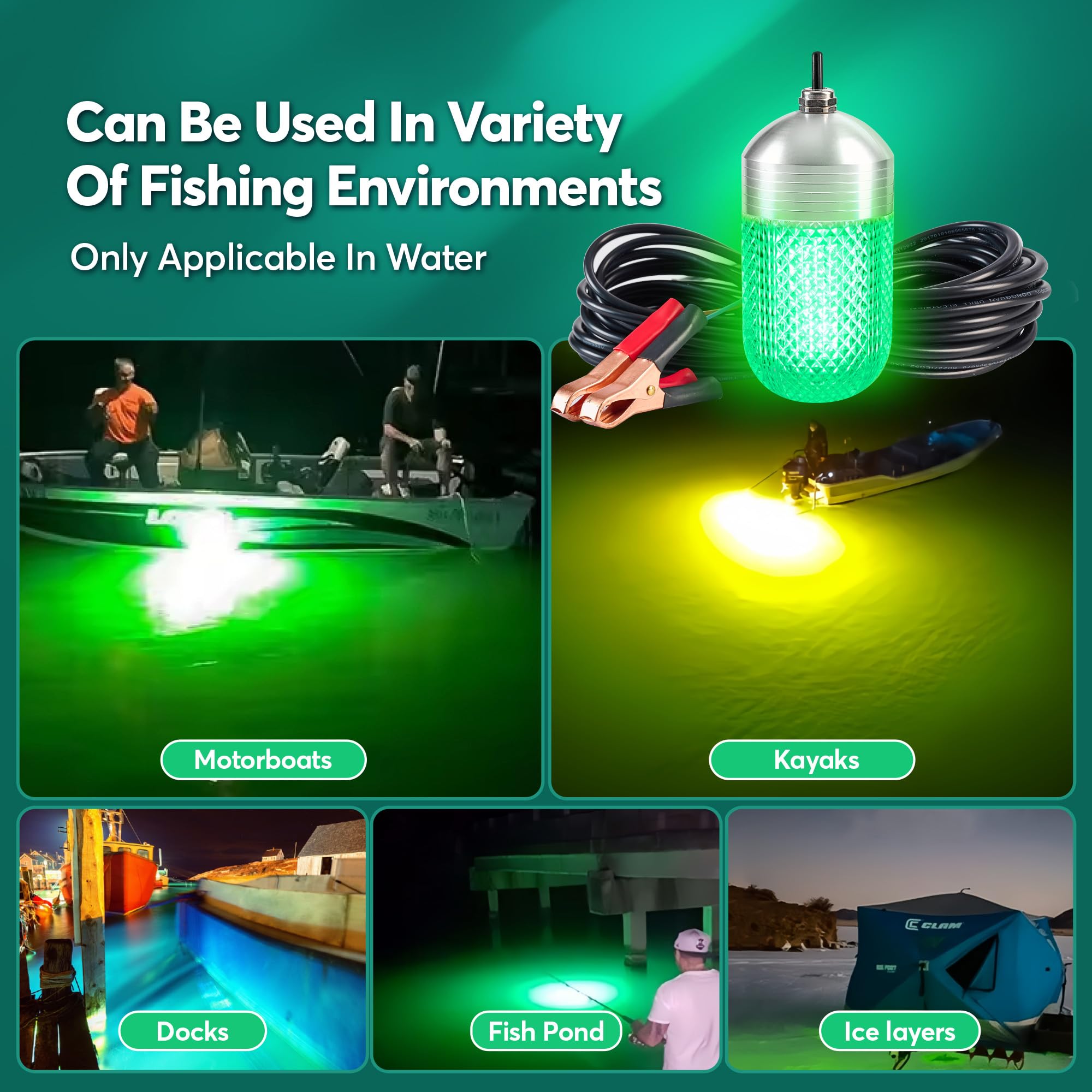 Luckerain self-sinking underwater light in action for stable illumination.