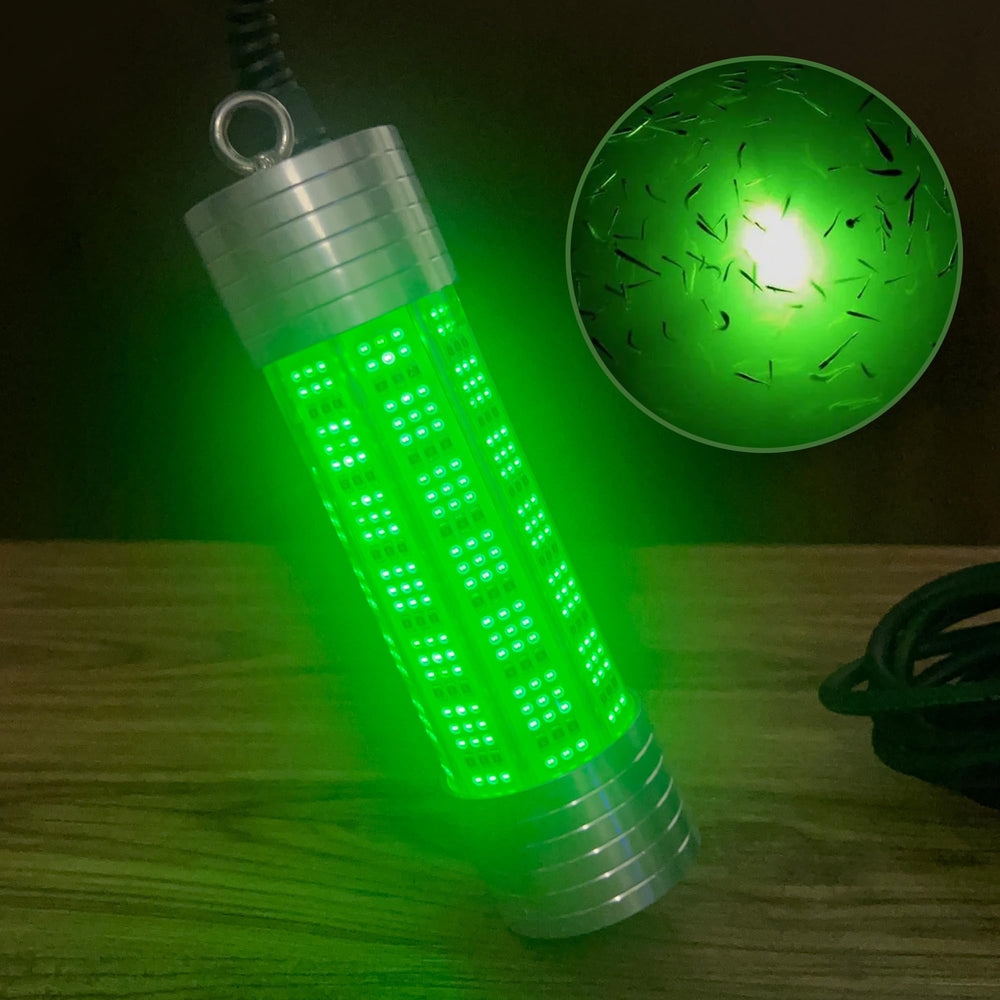 Luckerain underwater fishing light mounted on boat demonstrates stable fish-attracting setup.
