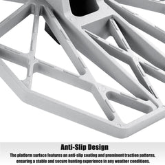 Lucky Clover saddle-platform adjustable-leveling-35-degrees demonstrates customizable fit on uneven trees.
