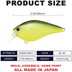 LC 1.5 silent crankbait squarebill in water - action shot