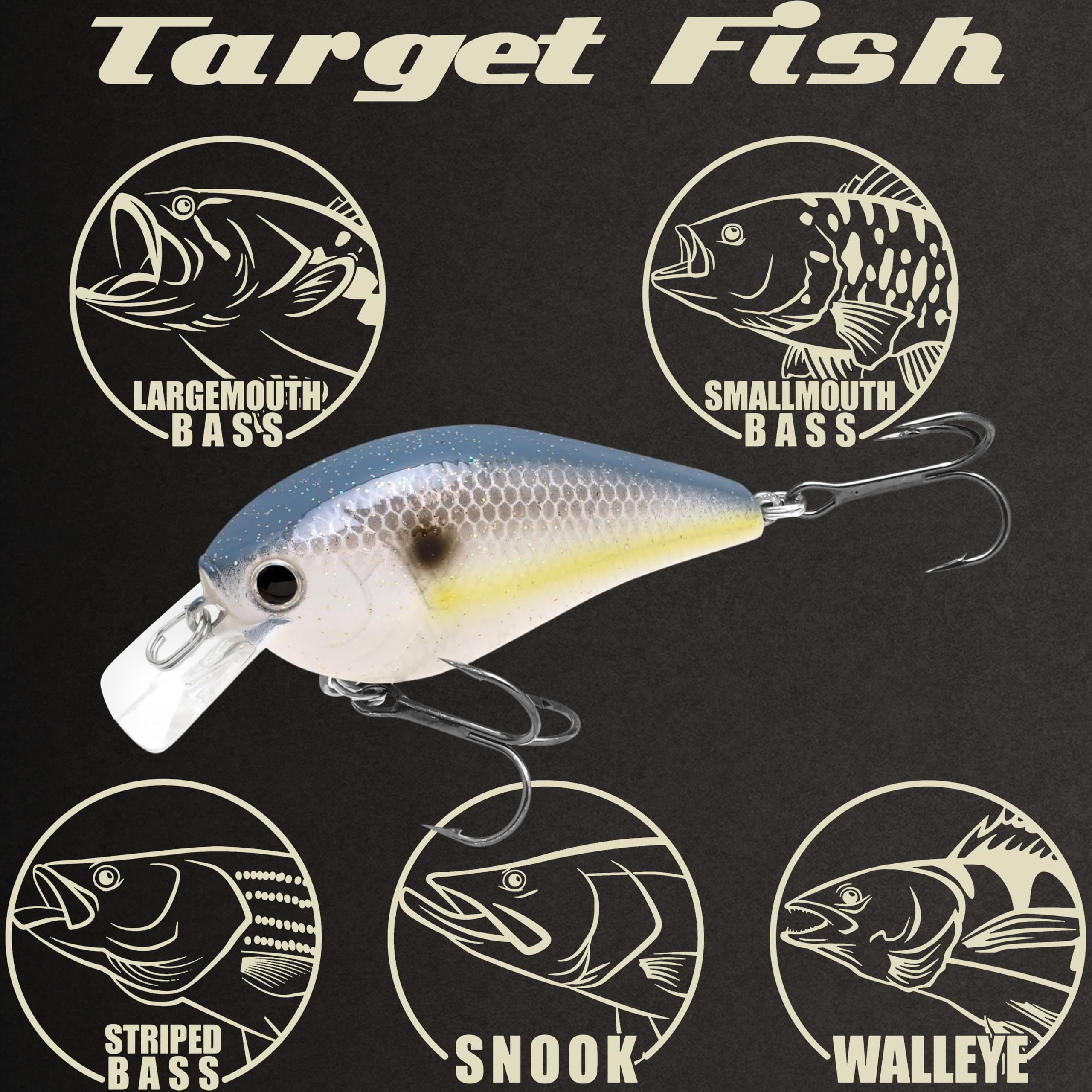 Lucky Craft LC 1.5 silent crankbait with durable treble hooks for reliable strikes.