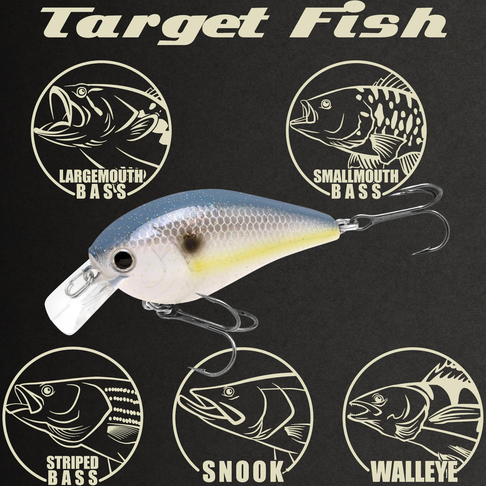Lucky Craft LC 1.5 silent crankbait with durable treble hooks for reliable strikes.
