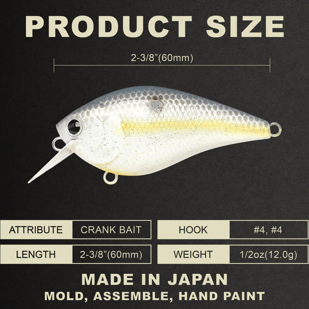 Lucky Craft LC 1.5 silent crankbait side profile shows deflection near cover for pike and bass.