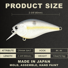 Lucky Craft LC 1.5 silent crankbait side profile shows deflection near cover for pike and bass.