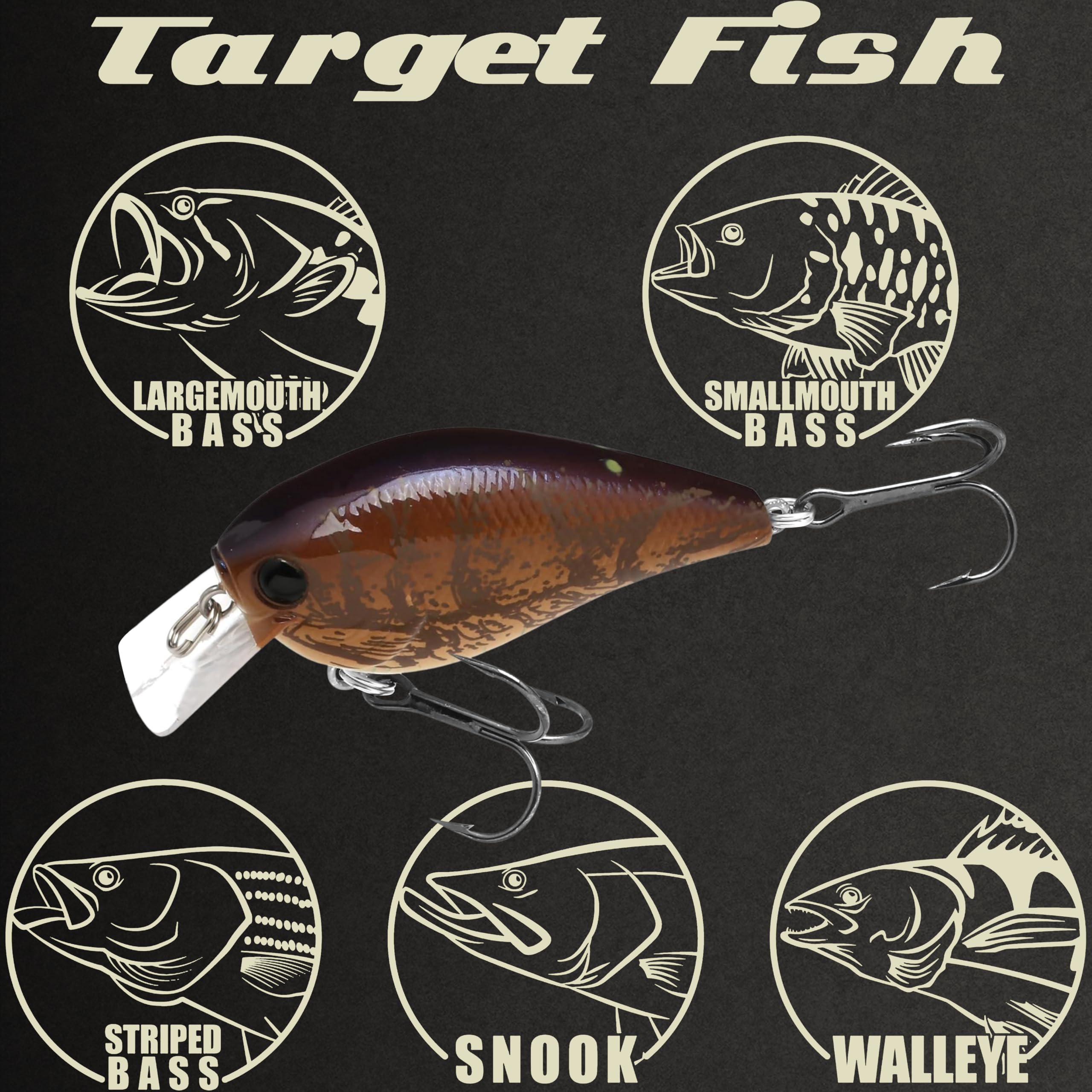 Lucky Craft LC 1.5 treble hooks close-up showing durability and sharpness for strong strikes.