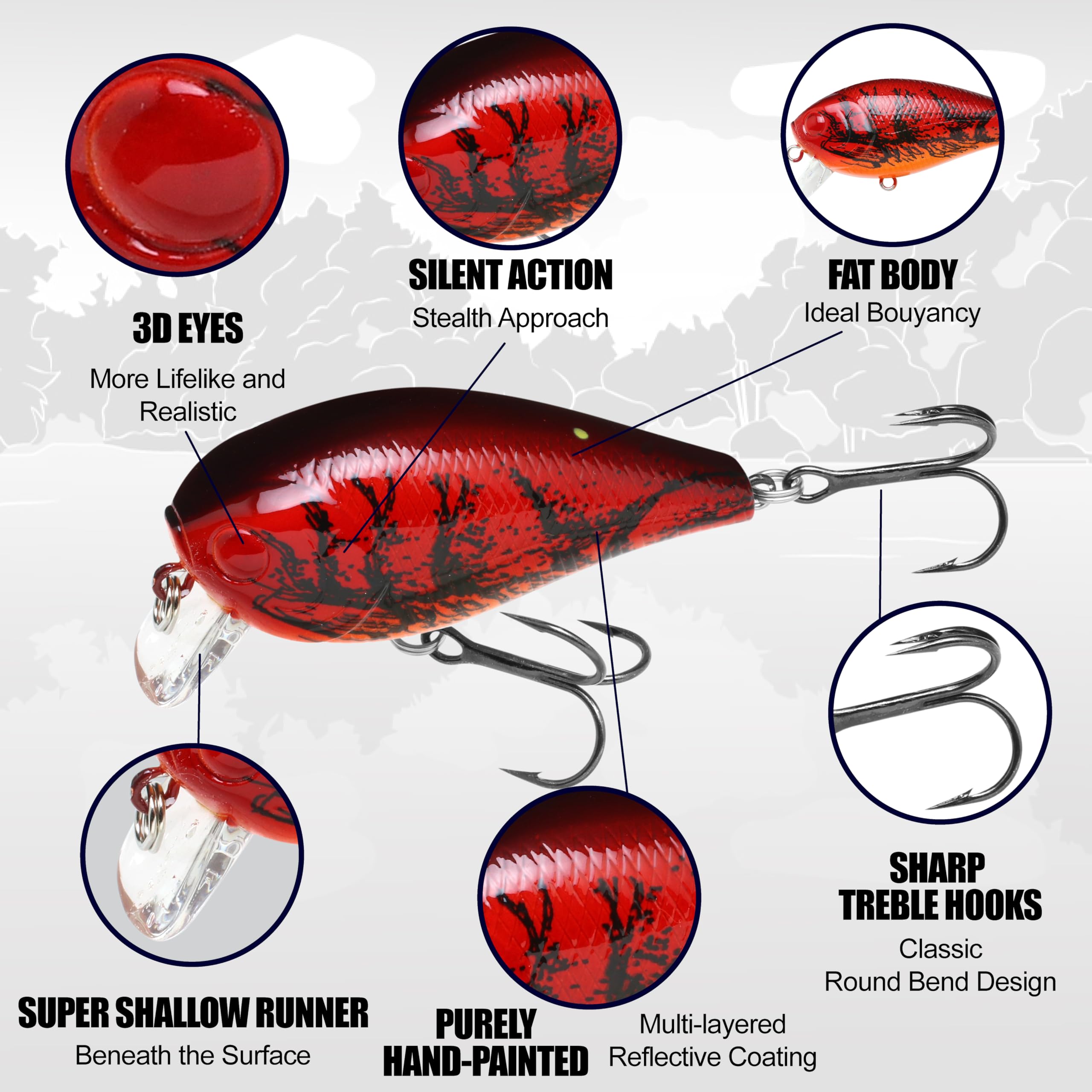 LC 1.5SSR wobbling bait on water surface - Golden Shiner