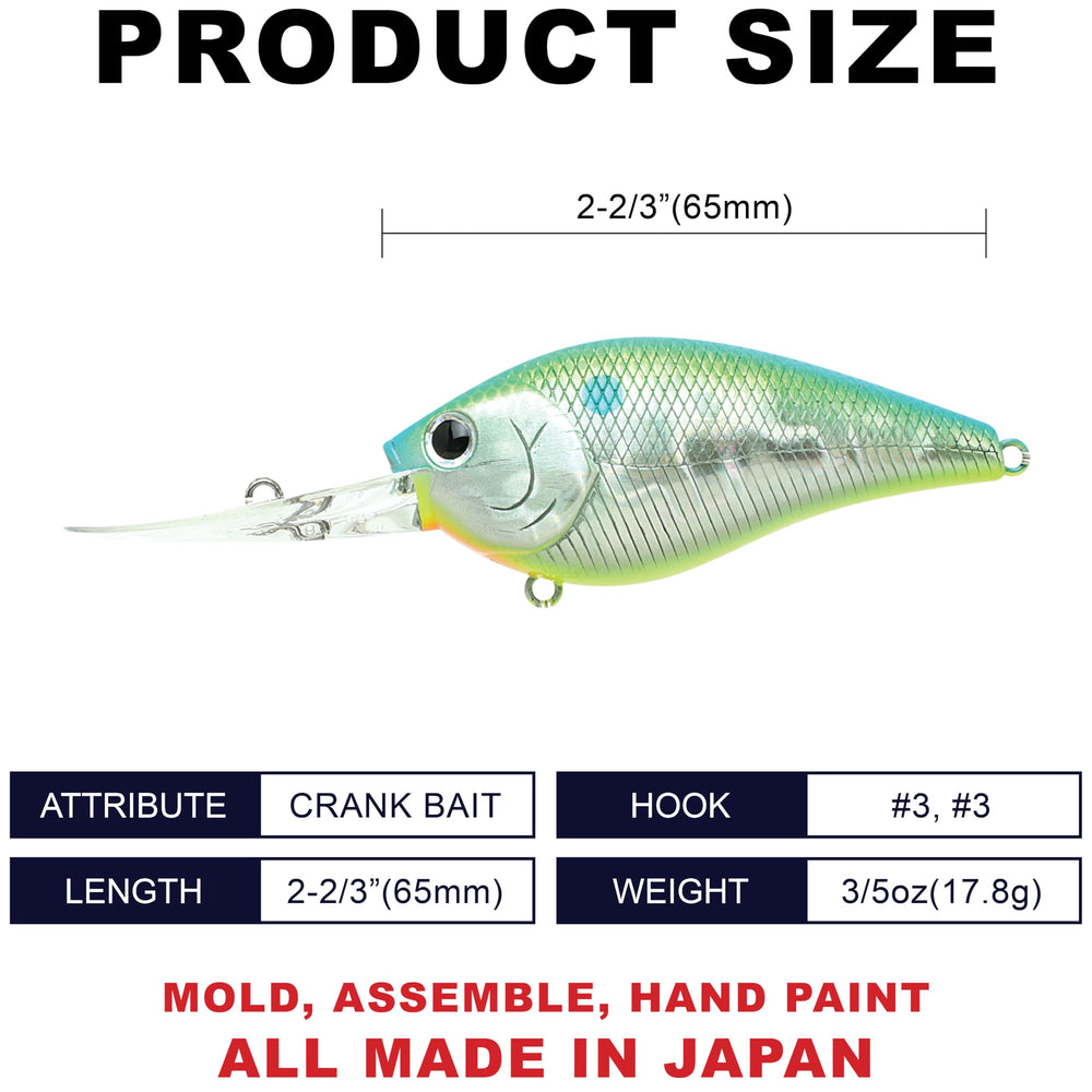 Lucky Craft LC 2.0XD Extra Deep Crankbait in Aurora Citrus - top view