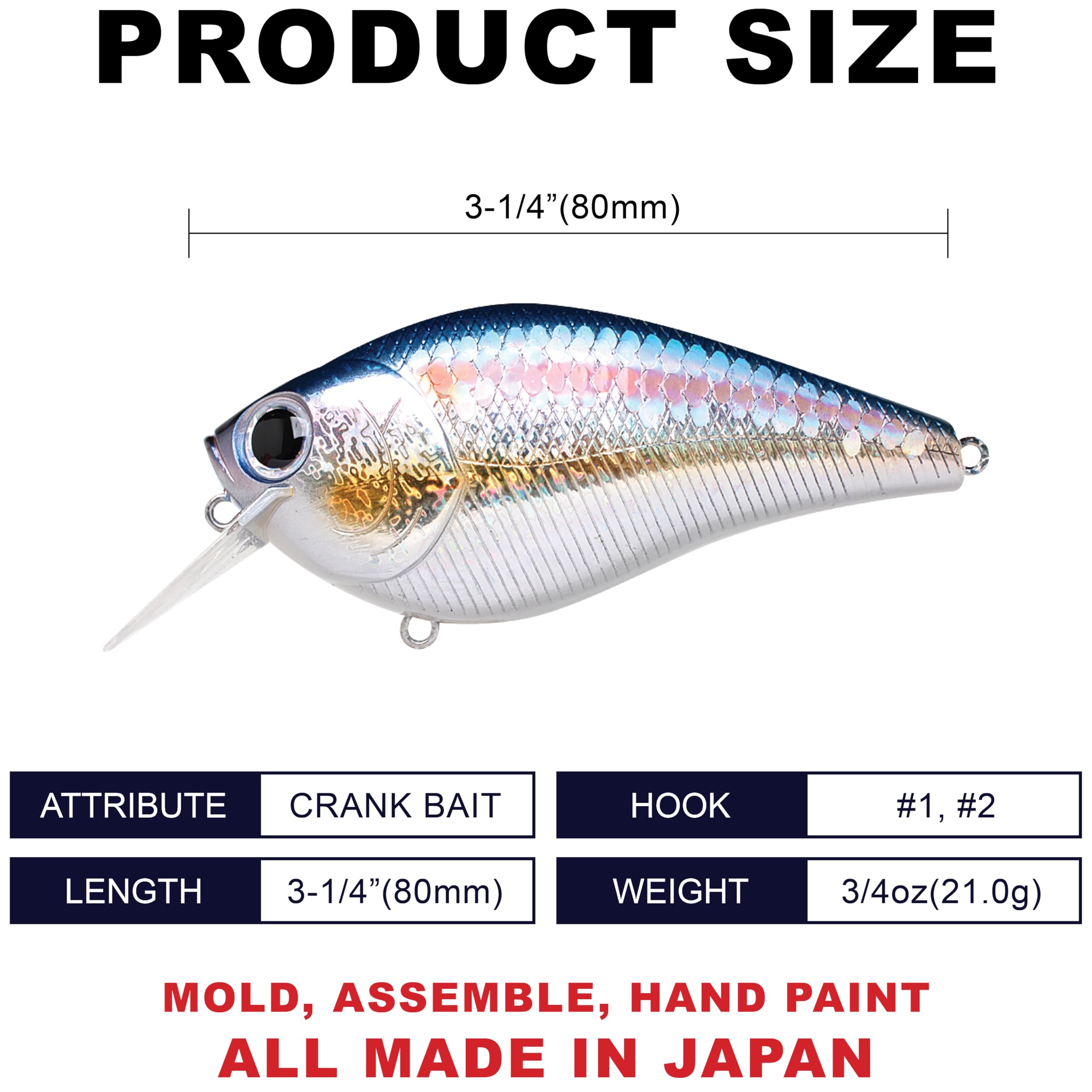 LC 4.5 Silent Squarebill crankbait in American Shad – side profile