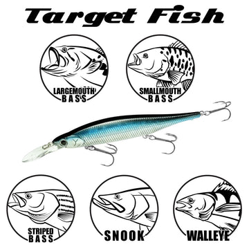 LUCKY CRAFT Lightning Pointer 100DD action shot demonstrates flee ing baitfish motion