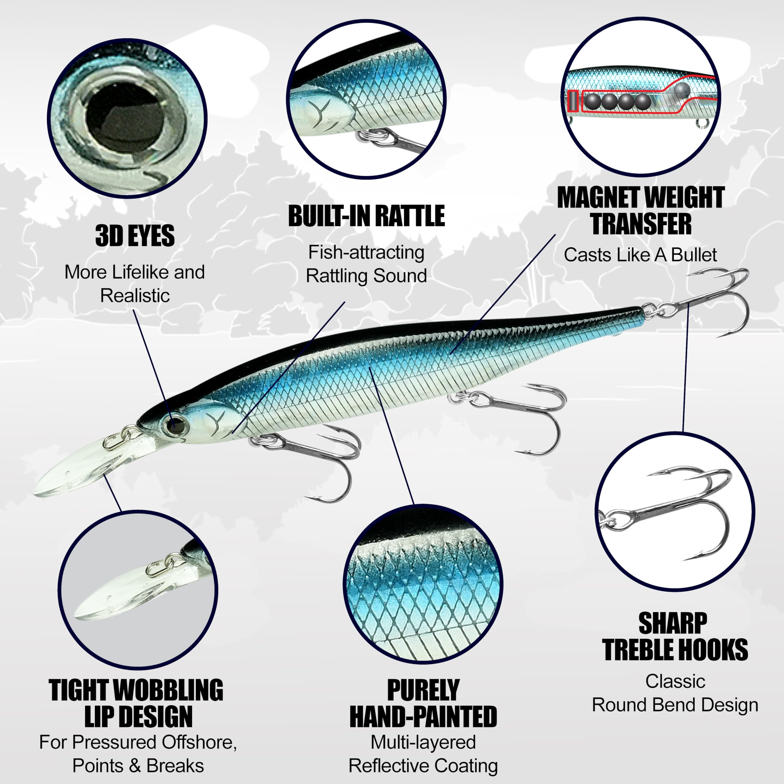 LUCKY CRAFT Lightning Pointer 100DD chartreuse shad lure ready for long casts