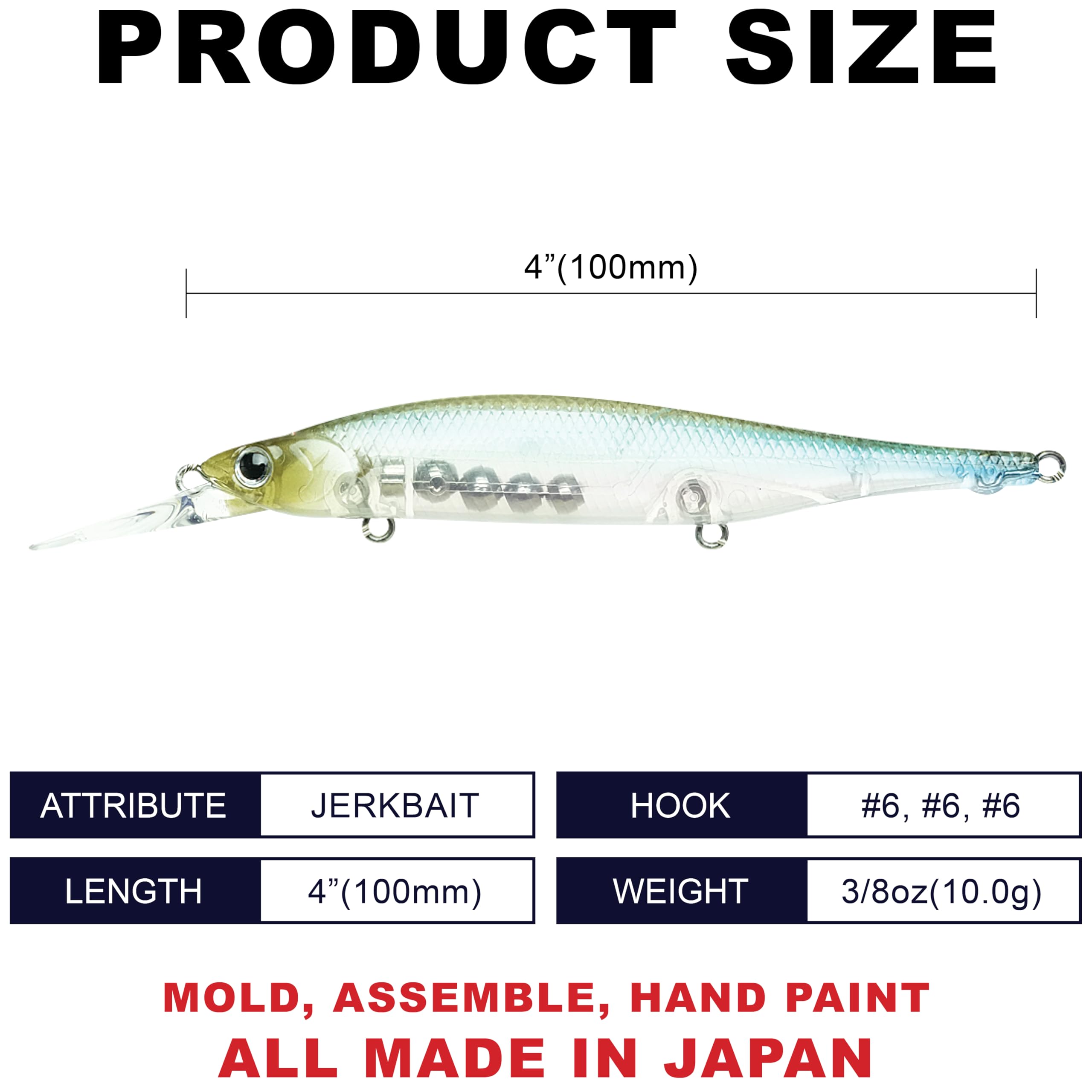 Lucky Craft Lightning Pointer 100DD side-to-side action mimics fleeing baitfish for aggressive strikes.